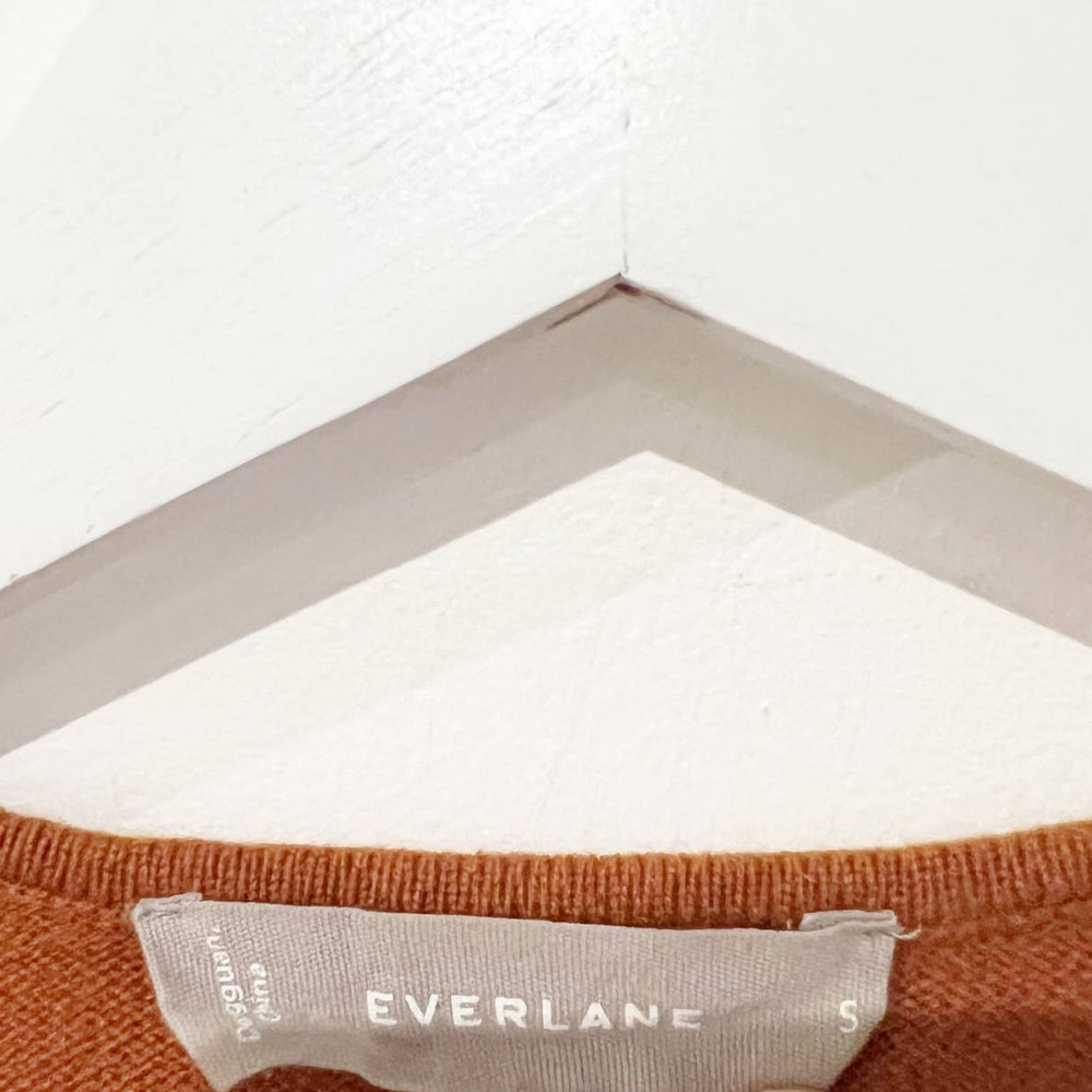 Everlane The Cashmere Wrap Pullover Pumpkin Acorn Orange Sweater Size Small - Picture 10 of 10